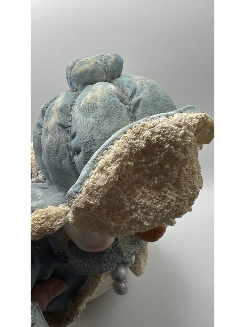 Vintage Snowman Figurine With Blue Coat Hat & Lantern - Holiday Winter Decor Acc - Picture 6 of 7